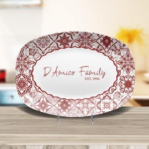 Personalized Mediterranean Style Tile Platter, Custom Family Name Plate, Personalized Wedding Gift, Custom Housewarming 画像 10
