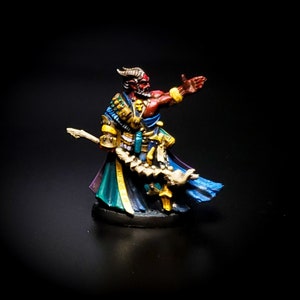 Hand Painted Male Tiefling Warlock| Dungeons and Dragons | D&D | DnD | Mini | Wizard |Hellborn | Mage