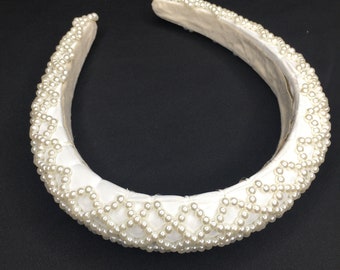 Pearl bridal wedding headband
