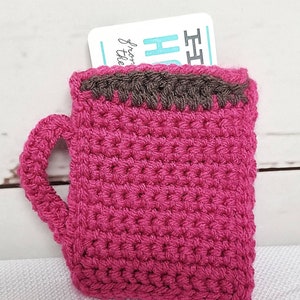 Coffee Cup Gift Card Holder Crocheted