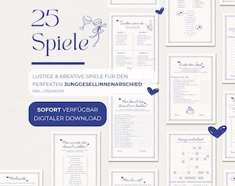 JGA Games Set to Print – 25 Fun Games for a Hen Party | Digital Download