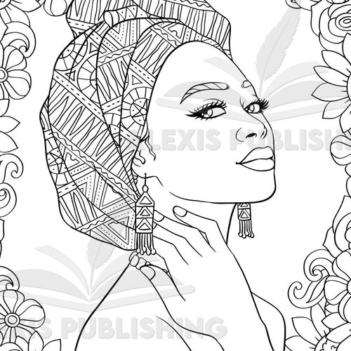 Printable Coloring Page Black Girl Dreadlocks Floral - Etsy