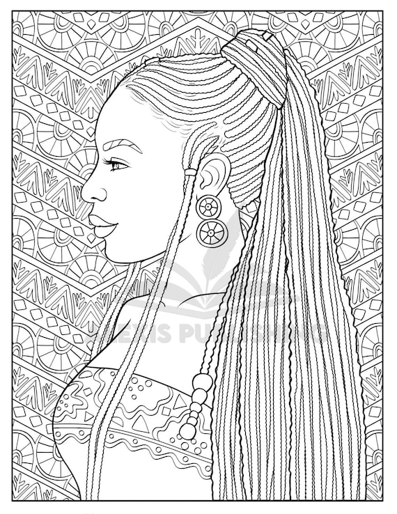 ONLY 1 LEFT in Stock Beautiful Black Girls Coloring Book for Adults,  Features 30 Coloring Pages, Printable PDF Coloring Pages 