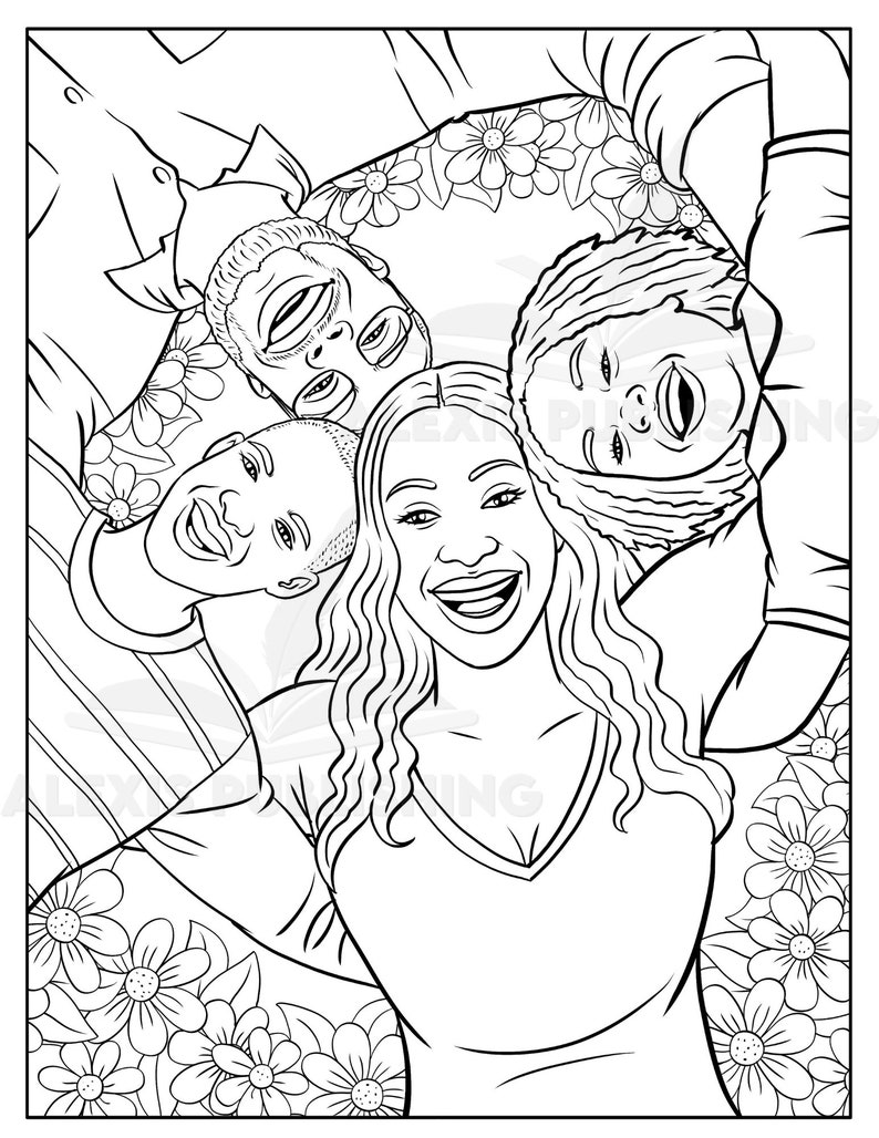 Black Families: Coloring Book 5 Melanin Coloring Page - Etsy