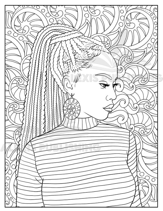 Disegno di Donne Nere Adulto da Colorare Illustrazione Ragazza Melanina /  Per alleviare lo stress e rilassarsi / Download istantaneo Pagina  stampabile -  Italia