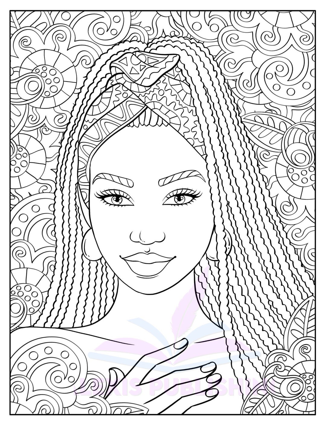 Adult Coloring Page instant Download, Beautiful Black Women, Printable ...