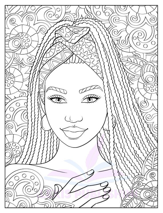 Disegno da colorare per adulti Download istantaneo, Belle donne nere,  stampabile -  Italia