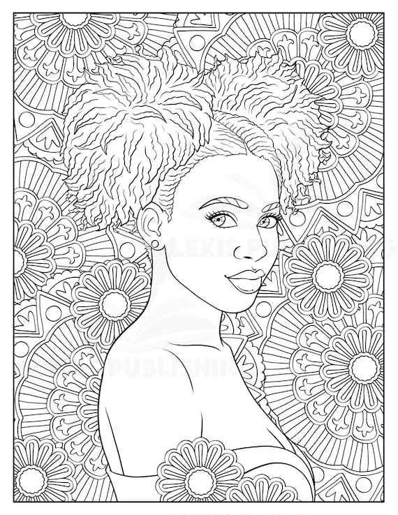 BLACK GIRL COLORING BOOK FOR ADULTS: African American Coloring Book  Featuring Beautiful Black Women for Stress Relief and Relaxation