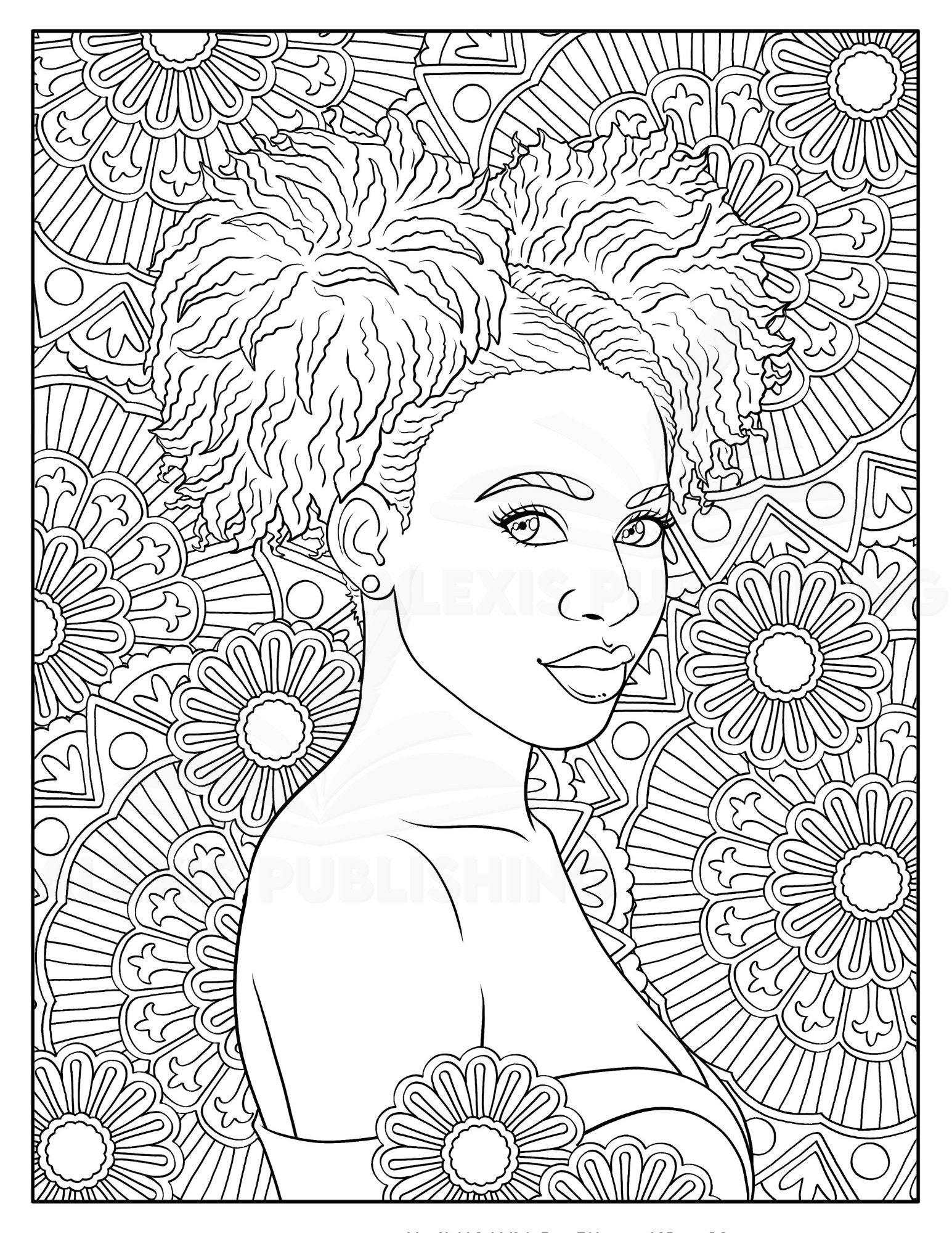 Ebony Pearls: A Black Girl Coloring Book for Adults by B & T Studios