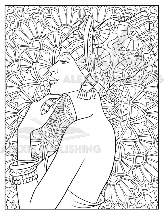 Black Women Fashion Coloring Book: 50 Beautiful African American Women  Adult Coloring Pages In Trendy Outfits