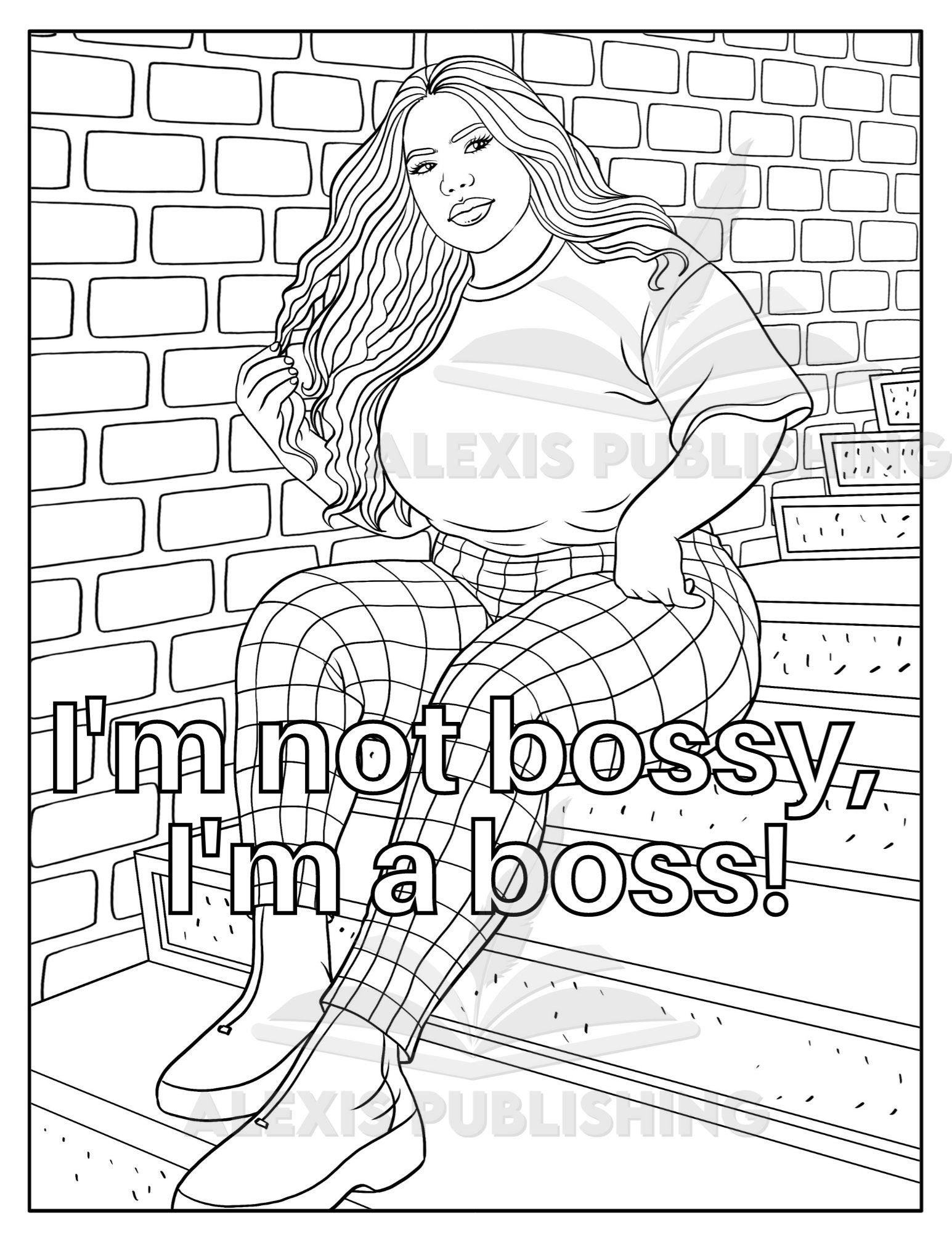 Boss Lady Adult Coloring Design Art Print by It's OK. It's ART