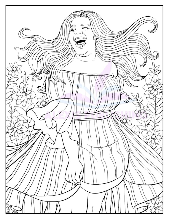 Dibujo para colorear para adultos descarga instantánea, Hermosa mujer  negra, imprimible -  México