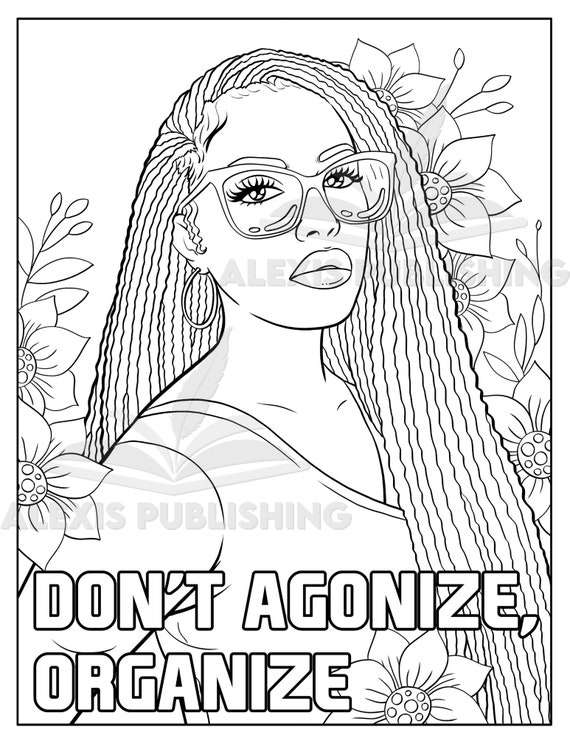 Inspirational Adult Coloring Page Beautiful Black Woman - Etsy