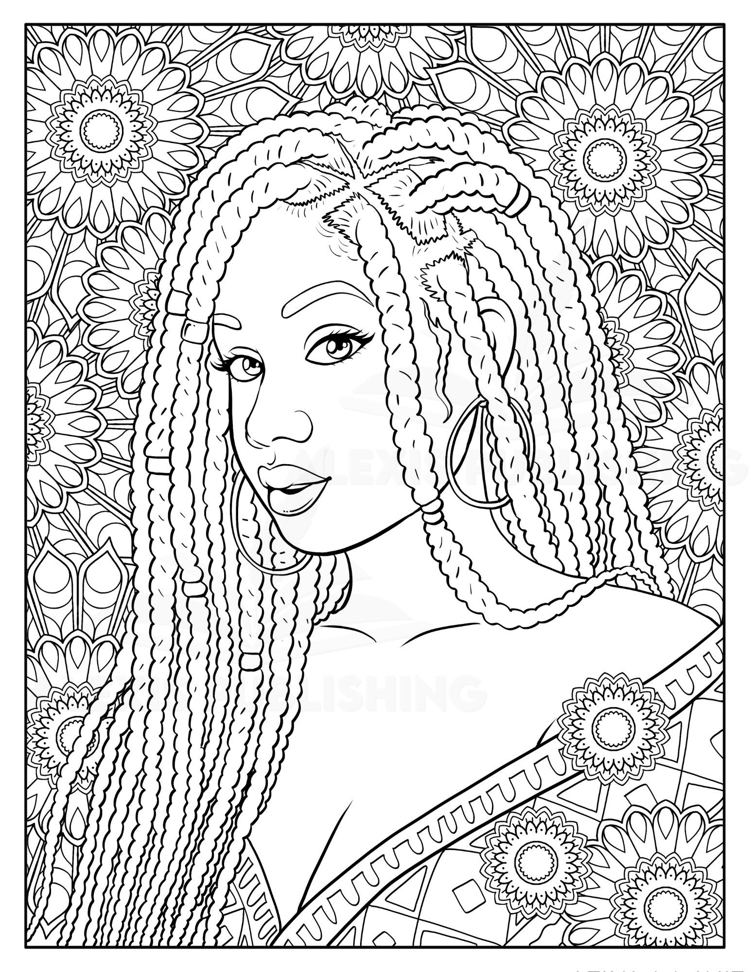 Black Girl Coloring Book For Adults: 57+ Amazing Designs For Relaxation and  Fun