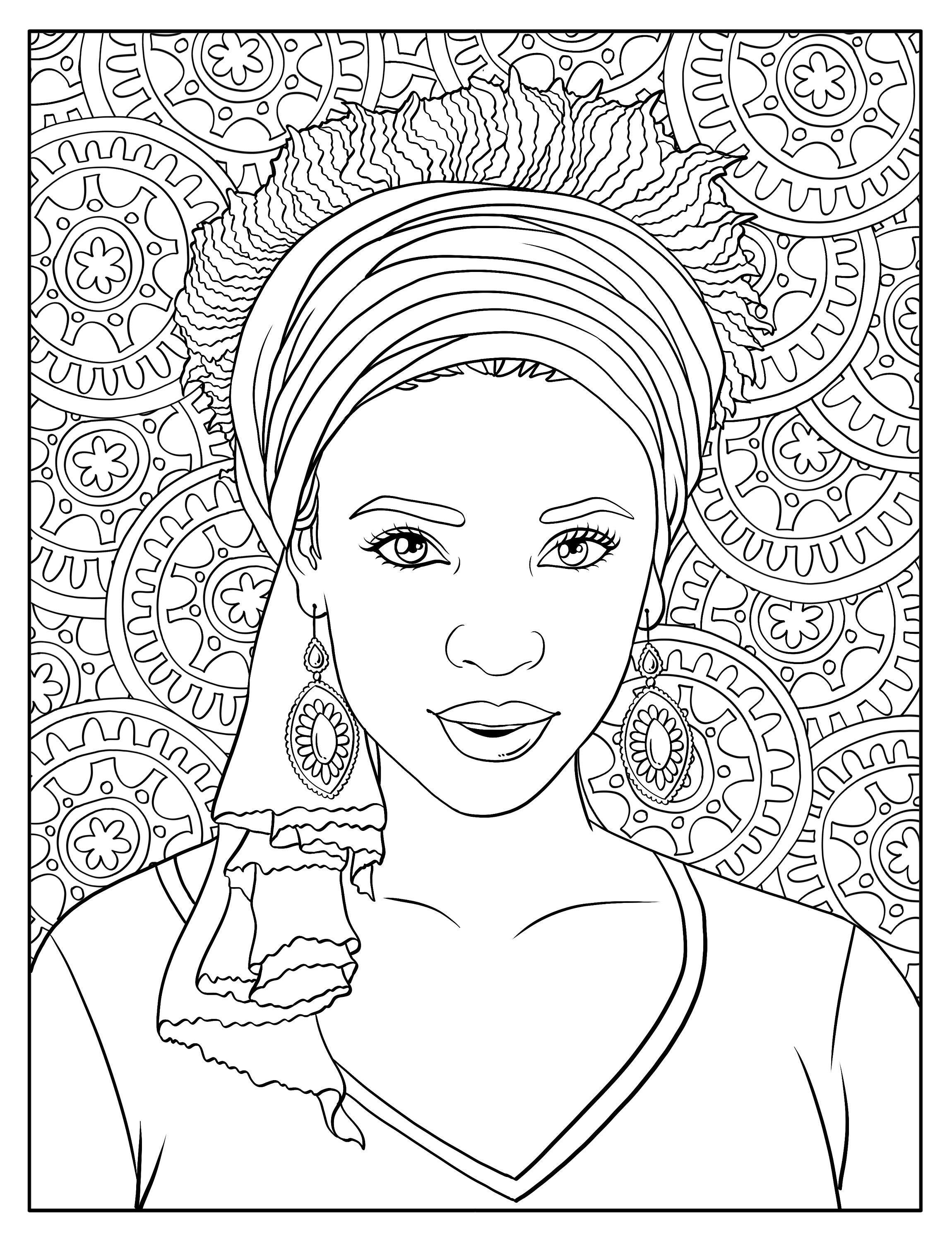 Black Women Adult Coloring Book: African American Coloring Books for Girls;  35 Intricate Ethnic Hairstyles Fashion Coloring Pages with Braids Afro
