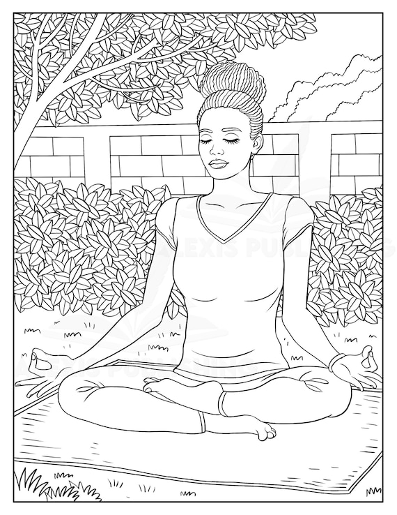 Self-care Journals for Black Women, Yoga Coloring Pages, Gifts for Black  Women, Adult Coloring Books, African American Coloring Books 