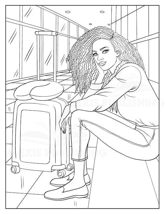 Black Women Adult Coloring Page - Melanin Girl Illustration | For Stress  Relieving and Relaxation | Instant Download (Printable Page)