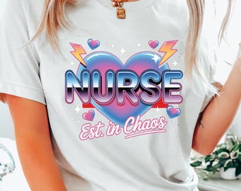 Nurse PNG: Est. in Chaos, Lightning Heart Design (Instant Download)