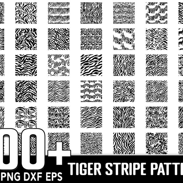 100+ Tiger Stripe pattern Seamless Pattern SVG Bundle, Instant Digital Download, PNG, SVG Cut Files