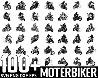 100+ Moterbiker svg Bundle, Instant Digital Download, PNG, SVG Cut Files