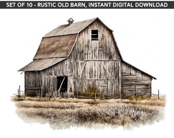 Rustic Old Barn, High QualityOld Barn Png Bundle, Set of 10, Instant Digital Download