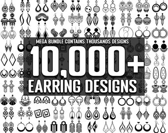 Plus de 10 000 boucles d'oreilles SVG Bundle, Mega Bundle, téléchargement numérique instantané, PNG, fichiers de coupe SVG