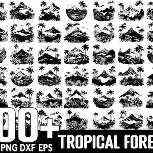 100+ Tropical Mountain Forest SVG Bundle, Instant Digital Download, PNG, SVG Cut Files