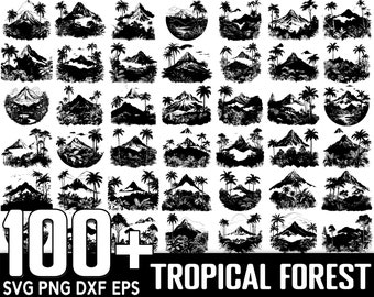 100+ Tropical Mountain Forest SVG Bundle, Instant Digital Download, PNG, SVG Cut Files