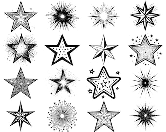 100+ Star SVG Bundle, Instant Digital Download, PNG, SVG Cut Files