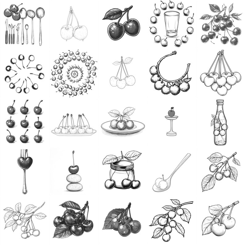 117+ Cherry Fruit Procreate Stamps, Fruit Brushes for Procreate ...