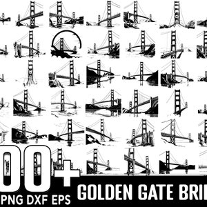 Mais de 100 pacotes SVG da Golden Gate Bridge, download digital instantâneo, PNG, arquivos de corte SVG