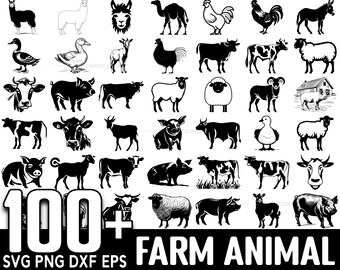 100+ Farm Animals SVG Bundle, Instant Digital Download, PNG, SVG Cut Files