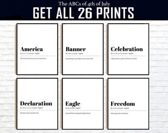 Funny 4th of July Alphabet Prints: Patriotic Sarcasm (Digital Download)
