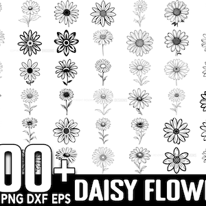 100+ Daisy Flower SVG Bundle, Instant Digital Download, PNG, SVG Cut Files