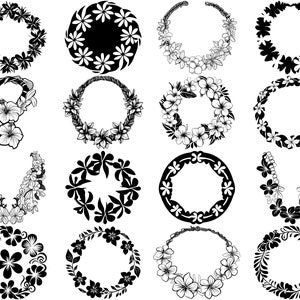 100+ Floral Pakalana Lei SVG Bundle, Instant Digital Download, PNG, SVG Cut Files