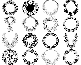 100+ Floral Pakalana Lei SVG Bundle, Instant Digital Download, PNG, SVG Cut Files