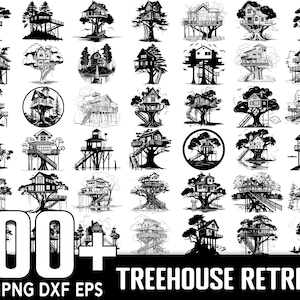 100+ Treehouse Retreat SVG-bundel, onmiddellijke digitale download, PNG-, gesneden SVG-bestanden