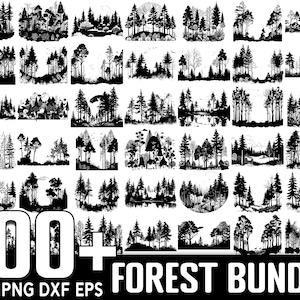 100+ bos SVG-bundel, directe digitale download, png, gesneden SVG-bestanden