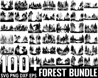 100+ Wald SVG-Bundle, sofortiger digitaler Download, PNG, SVG-Schnittdateien