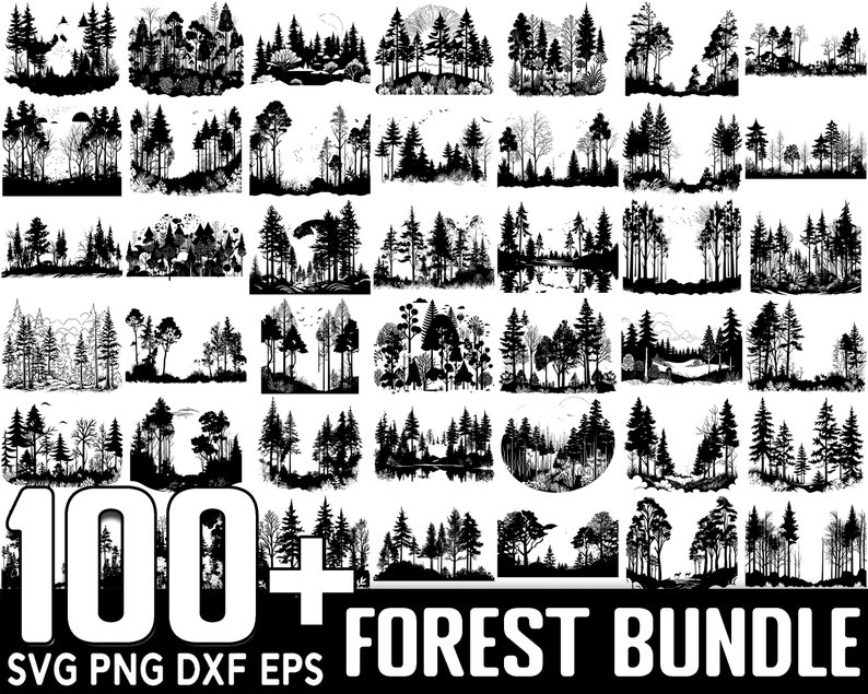 100+ Forest SVG Bundle, Instant Digital Download, PNG, SVG Cut Files ...
