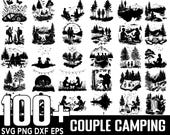 100+ Couple Camping SVG Bundle, Instant Digital Download, PNG, SVG Cut Files