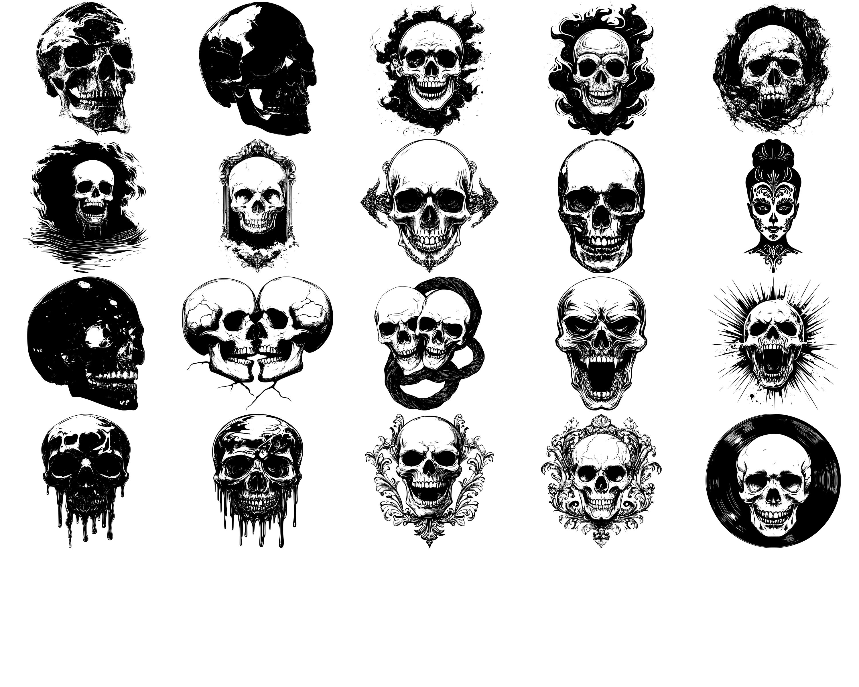 100+ Angry Skull SVG Bundle, Instant Digital Download, PNG, SVG Cut ...