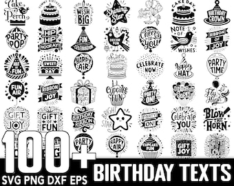 100+ Birthday Quotes SVG Bundle, Instant Digital Download, PNG, SVG Cut Files