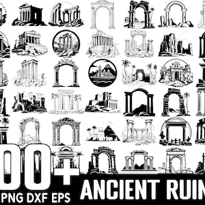 Más de 100 paquetes SVG de ruinas antiguas, descarga digital instantánea, PNG, archivos de corte SVG