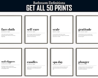 Funny Bathroom Definition Prints: Toilet Humor Wall Art (Digital Download)
