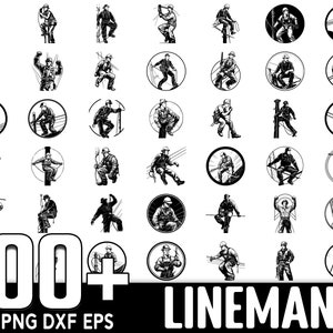 100+ Lineman SVG Bundle, Instant Digital Download, PNG, SVG Cut Files