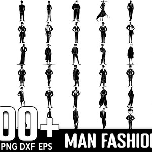 100+ Man Fashion Dress SVG Bundle, sofortiger digitaler Download, PNG, SVG-Schnittdateien