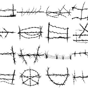 100+ Barbed Wire SVG Bundle, Instant Digital Download, PNG, SVG Cut ...
