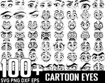 100+ Cartoon Eyes SVG Bundle, Instant Digital Download, PNG, SVG Cut Files