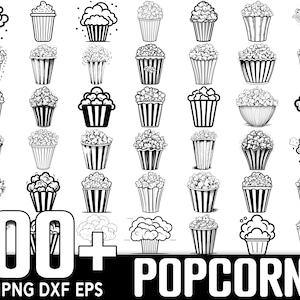 100+ Popcorn Bundle, Instant Digital Download, PNG, SVG Cut Files